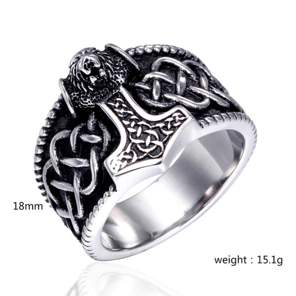 ⁦Stainless Steel Thor's Hammer Ring⁩ - الصورة ⁦3⁩